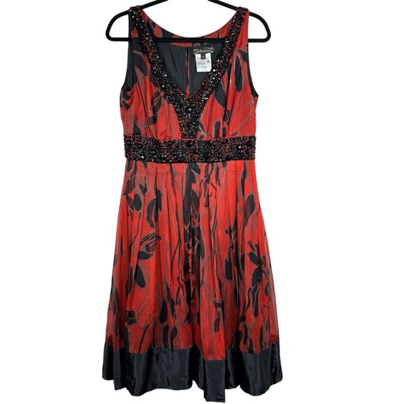 Vintage Y2K Mesmerized Silk Dress Dark Romantic Beaded Knee Length Medium - Picture 1 of 14